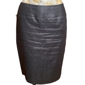 ANNE KLEIN • Linen black sheen to fabric  mini midi shirt Skirt • 4